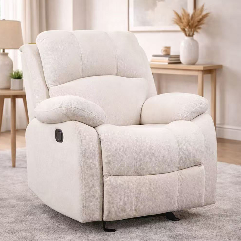 Comfortabele, met ademende stof beklede, handmatig verstelbare fauteuil met zachte bekleding