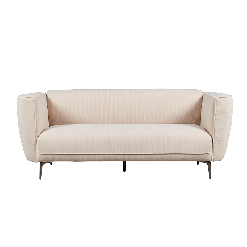 Moderne corduroy gestoffeerde loveseat bank met metalen poten