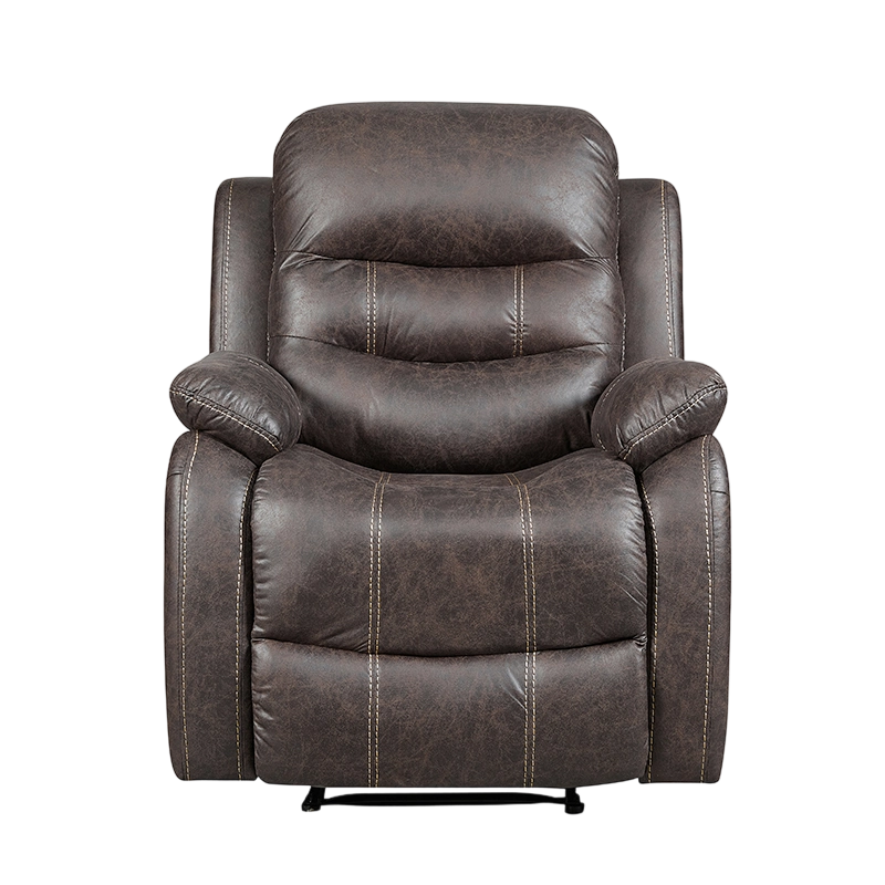 Met leer beklede handmatige fauteuil voor de woonkamer