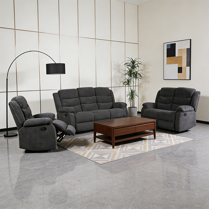 3-delige stoffen verstelbare woonkamerset, bank, loveseat en fauteuil