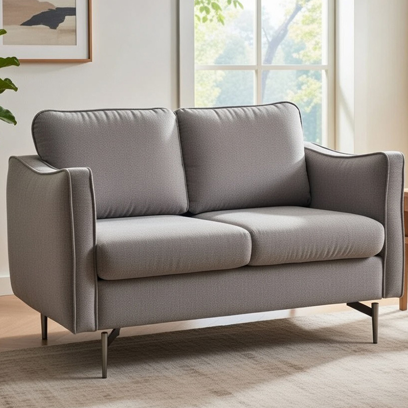 Gestoffeerde moderne houten frame loveseat uit het midden van de eeuw voor de woonkamer