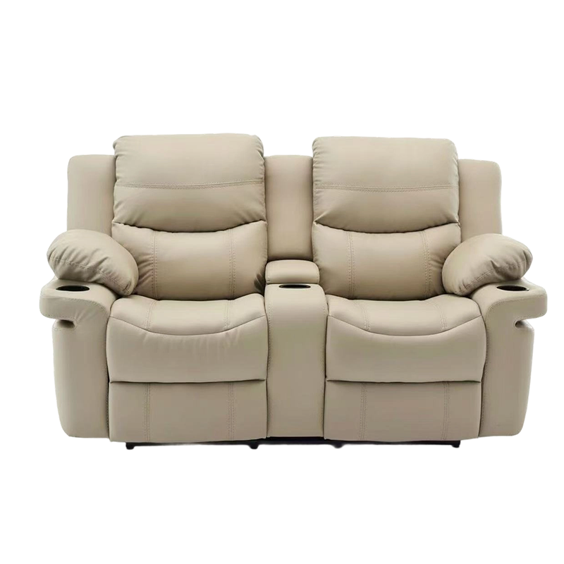 Met leer beklede, handmatig bewegende loveseat fauteuil
