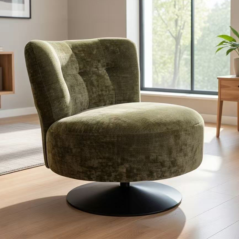 Met fluweel beklede 360° draaibare accentstoel