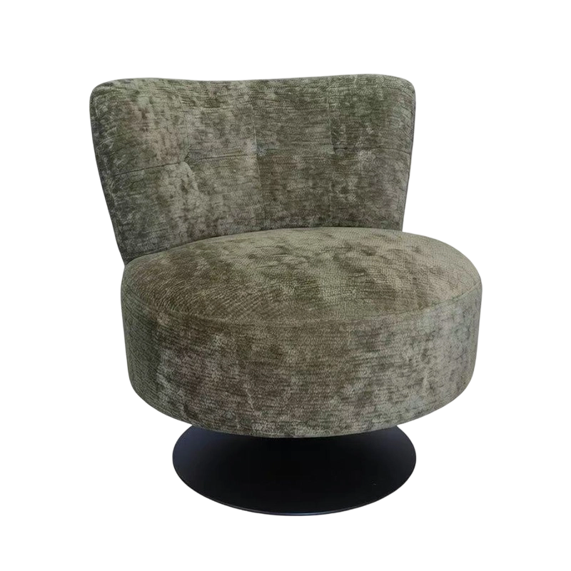 Met fluweel beklede 360° draaibare accentstoel